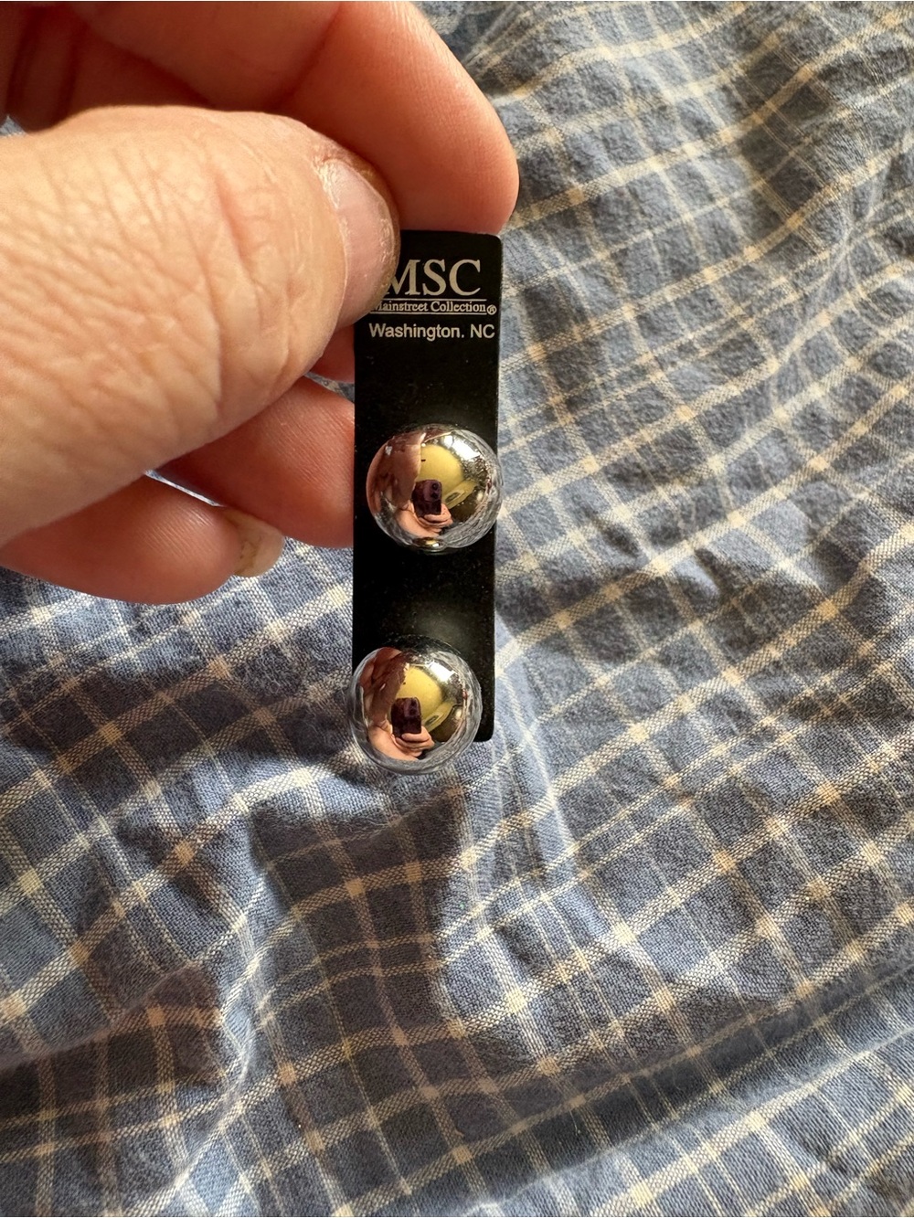 MSC Polished Dome Stud Earrings — Shiny gold Button Style